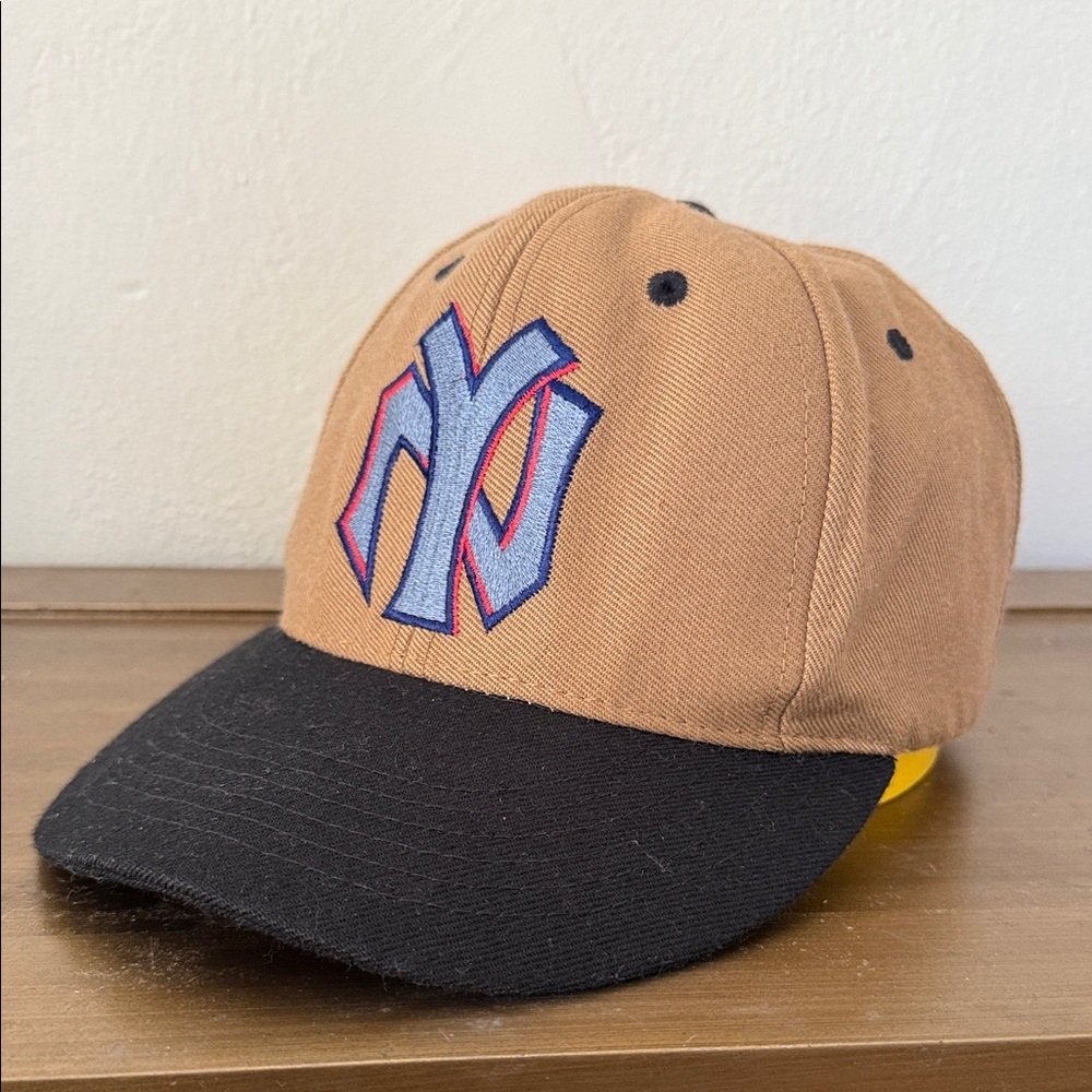 Tan and Black Baseball Cap with NY Logo